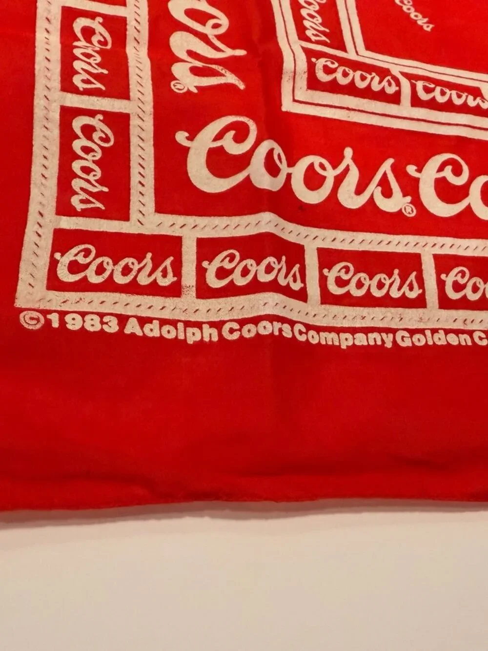 Vintage 1983 Coors Iconic beer Company bandana scarf EUC 21